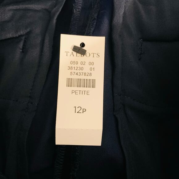 Talbots Size 12P/12 2-Piece Pant Suit w/ Blazer Jacket Midnight Blue Velvet - Picture 13 of 13